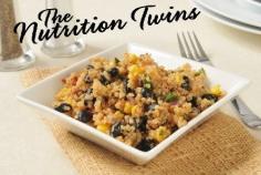 Creamy Spinach  Black Bean Quinoa | Delish PROTEIN Packed Quinoa | Less than 200 calories, 10 grams PROTEIN | For MORE RECIPES like this please sign up for our FREE NEWSLETTER www.NutritionTwins.com