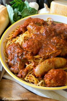 Sunday Gravy - Whether you call this gravy or sauce - this authentic Italian recipe is pure comfort food! (I don't make meat sauce regularly so I would love to try this)