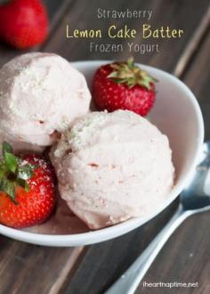 Strawberry Lemon Cake Batter Frozen Yogurt ...only takes 3 ingredients