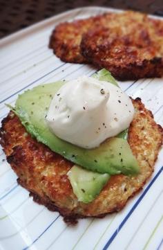 Cauliflower Bread with Avocado - small cauliflower, trimmed of core one egg cup mozzarella cheese and Parmesan blend (you can just use mozzarella) 1 tsp dried oregano salt and pepper to season 1 tsp olive oil