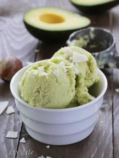 {Coconut avocado frozen yoghurt.}