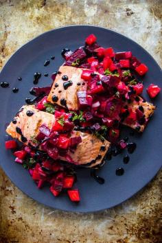 Grilled Salmon With Beets and Orange #health #nutrition #food #recipe #BeAnAthlete