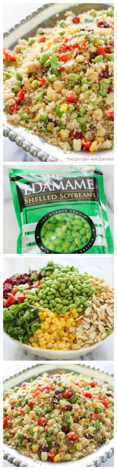 Edamame Quinoa Salad - light and healthy recipe packed with super foods.