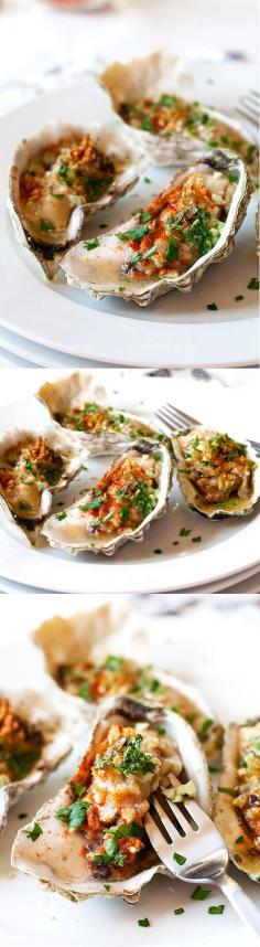 
                    
                        Grilled oysters (baked oysters) – oyster on the half shell with garlic, butter, parsley and paprika. Juicy, briny and crazy delicious.
                    
                