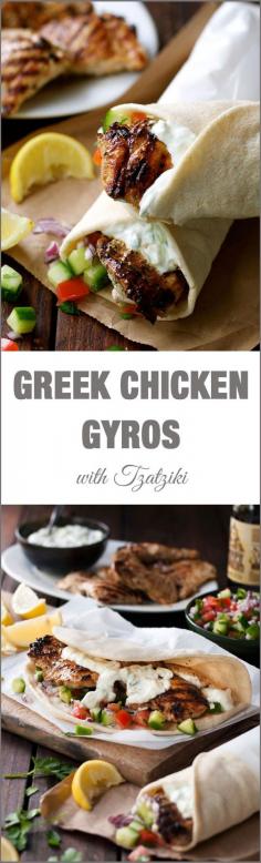 Greek Chicken Gyros with Tzatziki - the marinade for the chicken is so good, I use it even when I'm not making gyros! | Recipe Tin Eats