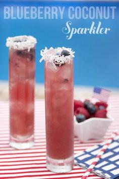 
                    
                        The PERFECT 4th of July #Cocktail! Blueberry Coconut Sparkler! #drinks
                    
                