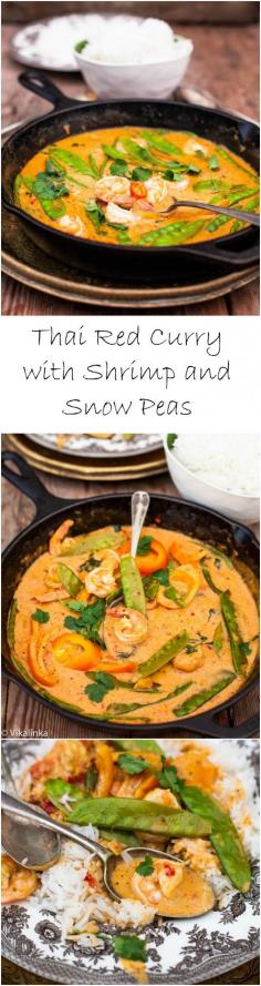 Thai Red Curry with Shrimp and Snow Peas-nothing like something fresh and spicy to help us spring into action on cold winter days!