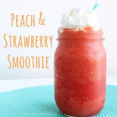 Peach and strawberry smoothie yummy and healthy!