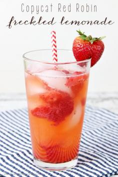It is so easy to make this Copycat Red Robin Freckled Lemonade at home! It's the perfect drink for summer!