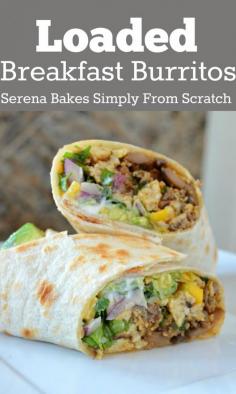 
                    
                        Loaded Healthy Breakfast Burritos are perfect for busy mornings on the go! | www.serenabakesss...
                    
                