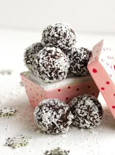 Almond Joy Avocado Truffles - (Gluten Free, No Sugar Added, High Protein and Low Fat) - quick and easy, chocolate truffle recipe tastes like an Almond Joy but is made with avocado, and is naturally sweetened!