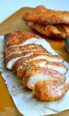 BROWN SUGAR SPICED BAKED CHICKEN Recipe Main Dishes with boneless skinless chicken breasts, brown sugar, paprika, oregano, garlic powder, pepper, salt