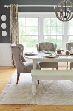 Summer Tour & Dining Room Reveal- Arhaus Dining Chairs featuring Rugs USA's Maui Chunky Loop Rug!