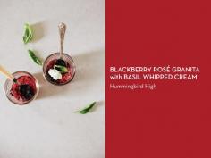 
                    
                        Blackberry Rose Granita with Basil Whipped Cream
                    
                