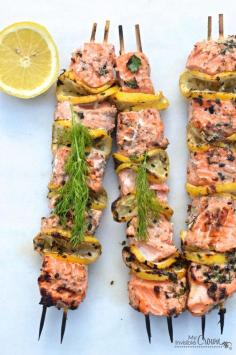 Grilled Salmon Kabobs Recipe | Cookout | Summer Grilling