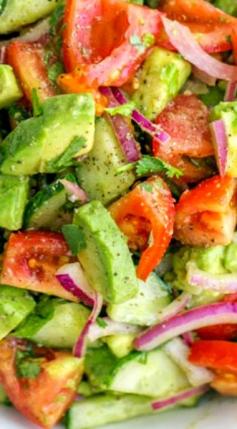 Cucumber Tomato Avocado Salad