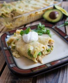 Creamy White Chicken and Avocado Enchiladas + 35 Enchiladas Recipes