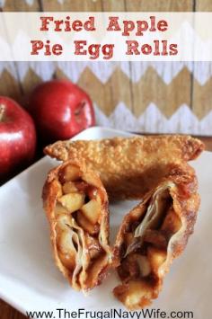 Fried Apple Pie Egg Rolls - The Frugal Navy Wife