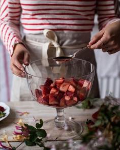 ricotta ice cream with balsamic strawberries recipe