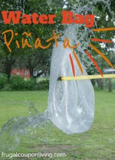 Do it Yourself Water Bag Pinata and Six Awesome Ways to do Water Play with Kids  #Pinata #Summer #Water #Play www.frugalcouponl...