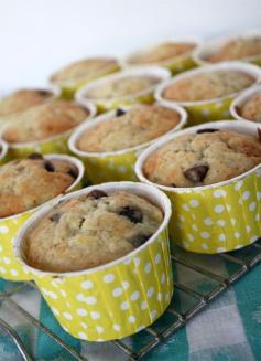 
                    
                        Easy banana chocolate chip muffins. Perfect for a quick snack or breakfast on the go #recipe skiptomylou.org
                    
                