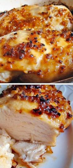 Baked Garlic Brown Sugar Chicken           4 boneless & skinless chicken breasts         4 tbsps brown sugar         4 garlic cloves, minced         3 tsps olive oil (This is the perfect honey garlic chicken!)