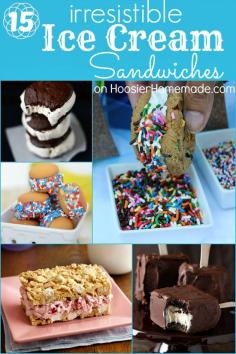 Chose from one of these 15 Irresistible Ice Cream Sandwiches featuring easy homemade recipes on HoosierHomemade.com