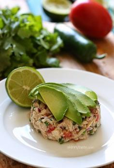 Poor Man's Tuna to Tuna Ceviche– transform ordinary canned tuna into a zesty, flavorful lunch with a Latin flair by adding fresh lime juice, cilantro, jalapeño, tomato and avocado – so good!