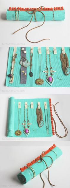 
                    
                        How to make a DIY jewelry roll out of an inexpensive placemat!
                    
                