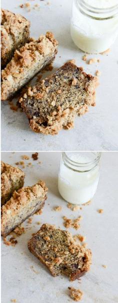 
                    
                        Whole Wheat Banana Bread with Coconut Streusel I howsweeteats.com
                    
                