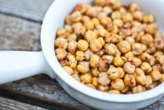 Healthy snack: Salt and vinegar roasted chickpeas... SO Good, great alternative to salt and vinegar potato chips :)