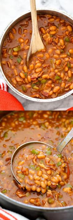 
                    
                        Bacon and tangy yellow mustard make these BBQ Beans a family favorite | foodiecrush.com
                    
                