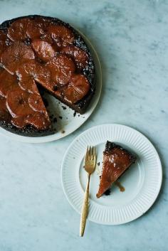 persimmon & ginger upside down cake