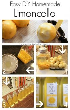 Homemade Limoncello Step by Step - Easier than you think!  #limoncello foodiechicksrule.com