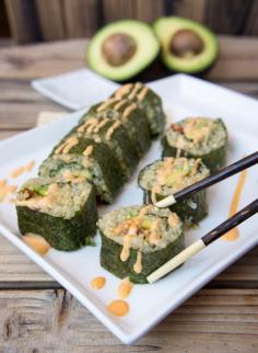 Quinoa sushi rolls just fab without the bacon though