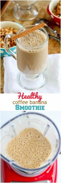 
                    
                        Healthy Coffee Banana Smoothie Recipe...126 calories and 3 Weight Watchers PP | www.cookincanuck.com
                    
                