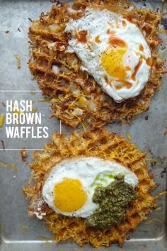 Hash browns in the waffle iron mmmmmmm