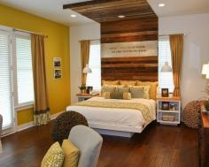 
                    
                        Love the wood over the bed, and the idea of the saying on it too.
                    
                