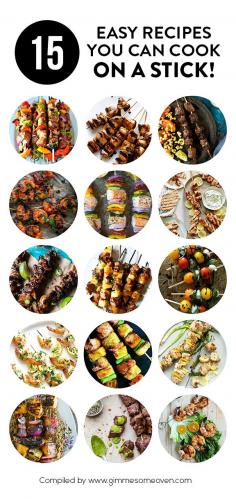 
                    
                        15 Recipes You Can Cook On A Stick -- all kinds of delicious skewers you can pop on the grill! | gimmesomeoven.com
                    
                