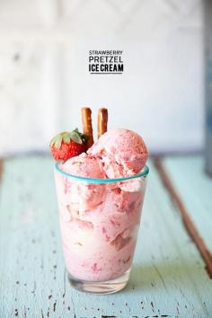 Strawberry pretzel ice cream