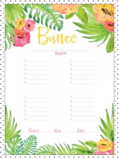 
                    
                        Free Printable Bunco Board for Girl's Game Night! Pizzazzerie.com
                    
                