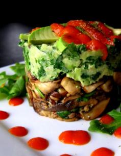 
                    
                        Foodie Friday - Compressed Wild Mushrooms & Avocado with Red Pepper Coulis - Raw Food Rehab
                    
                