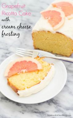 Grapefruit Ricotta Cake with Cream Cheese Frosting