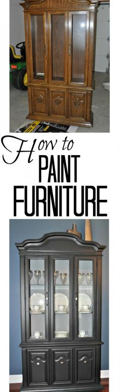 China Cabinet - How to Paint Furniture.  Simple steps to take those ugly thrift stores pieces to beautiful furniture for your home!