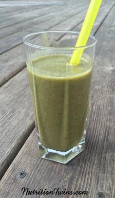 Tropical Green Smoothie | Only 200 Calories | Great Morning Energy Boost | Packed with Protein, Fiber & Phytonutrients to Neutralize Toxins | For MORE RECIPES, fitness & nutrition tips please SIGN UP for our FREE NEWSLETTER www.NutritionTwins.com