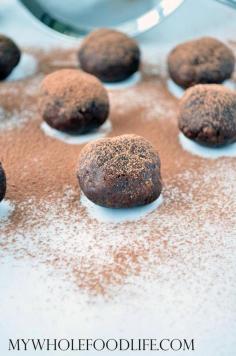 Hazelnut Coffee Energy Bites.  The perfect afternoon pick me up.  This no bake healthy dessert is vegan gluten free and paleo!
