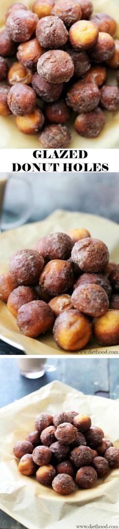 Baked, delicious donut holes covered with a sweet vanilla glaze. #vegetarian #recipe #dinner #recipes #slowcooker
