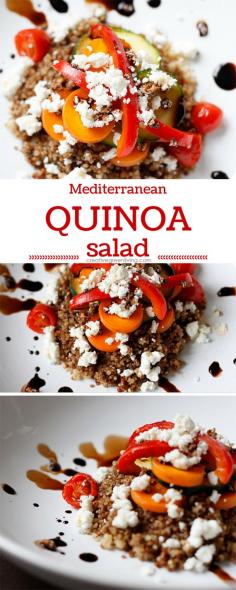 
                    
                        This Mediterranean Quinoa Salad recipe is healthy, easy and perfect as a side dish or a vegetarian main course.
                    
                