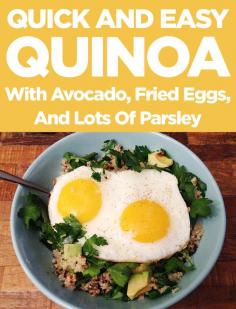 Quick and Easy Quinoa with Avocado and Fried Eggs