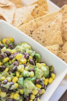 Party Appetizer Ideas | Fresh mix of avocado, black beans, and corn - as healthy recipe as it is tasty!